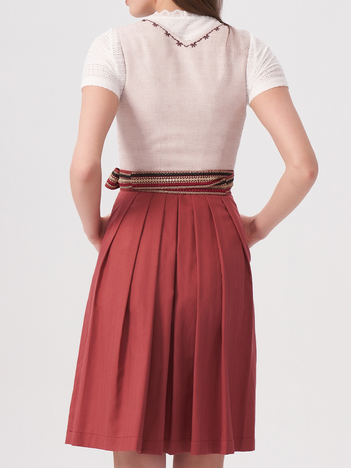 Dirndl aus Leder in Rosa