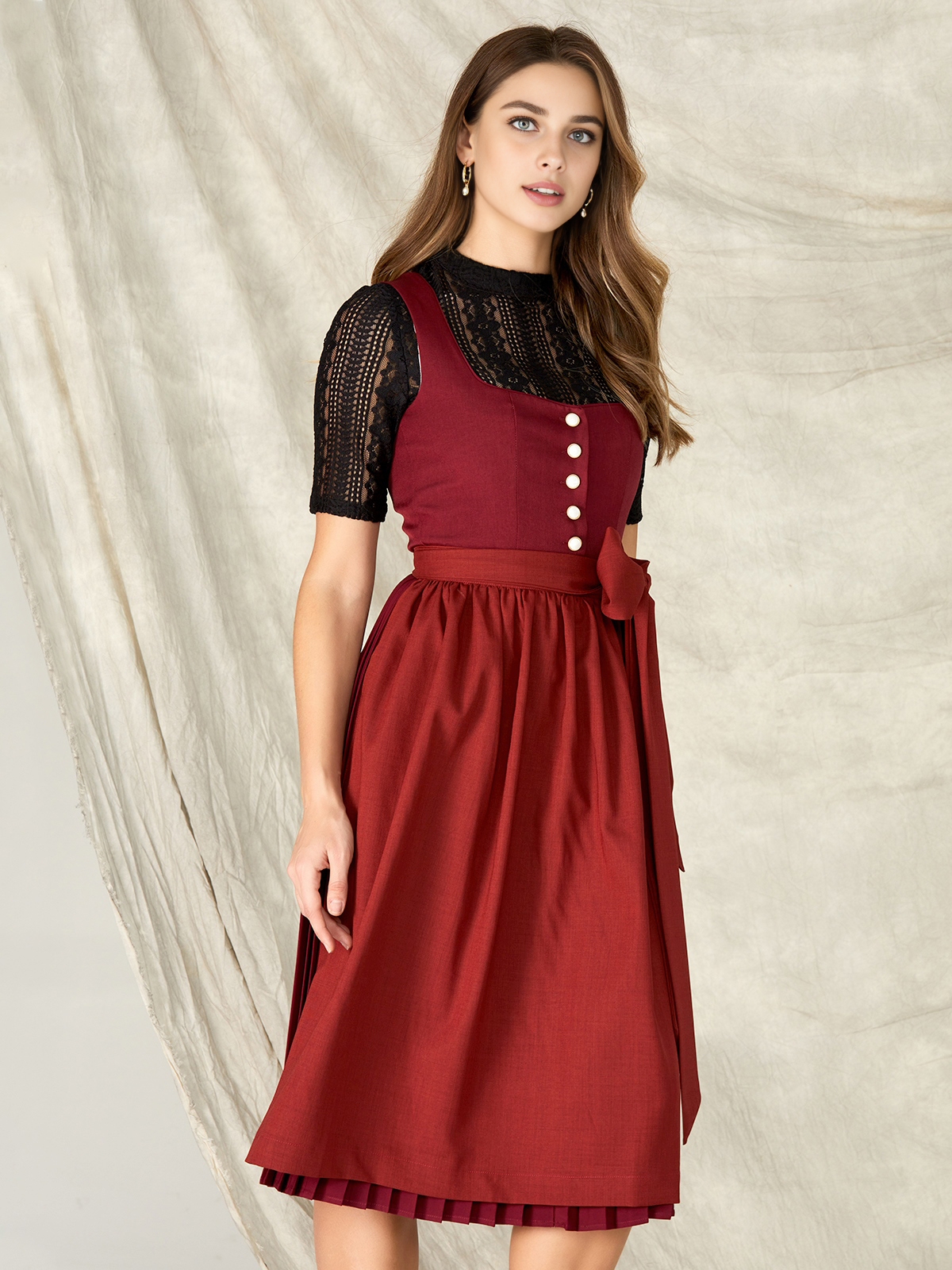 Dirndl in Grau-Schwarz