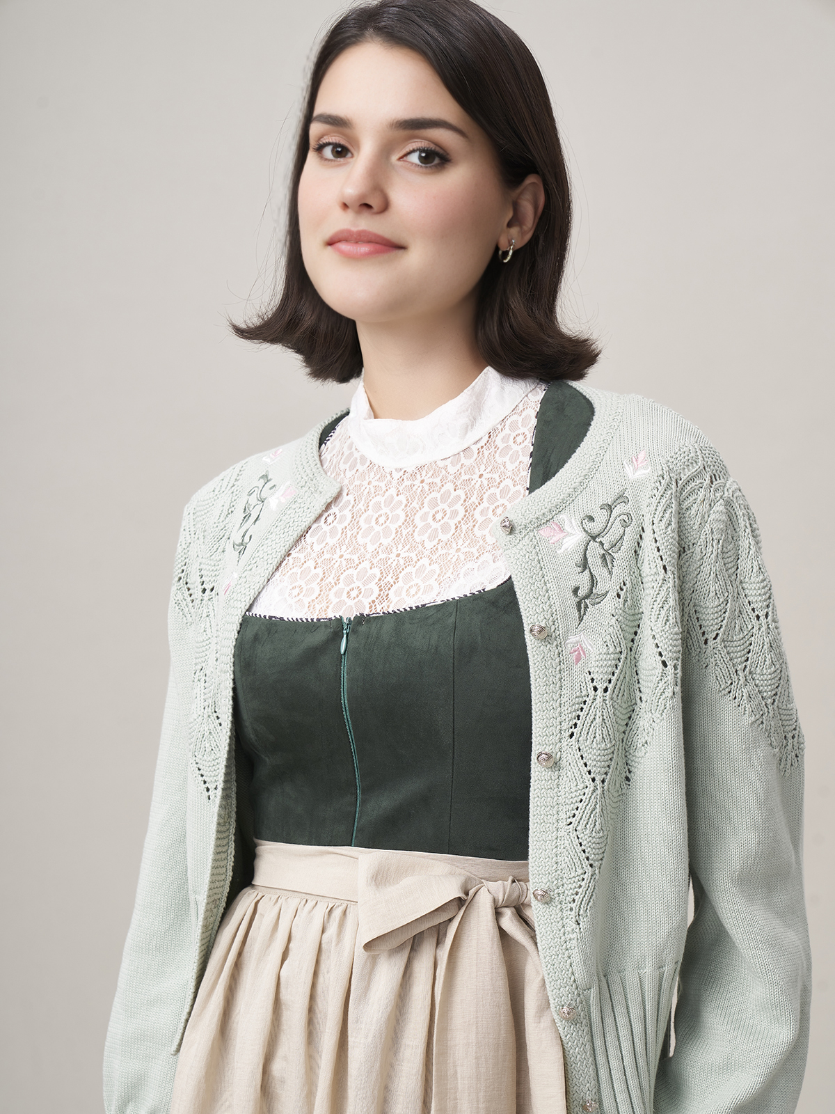 Grün Rosa Dirndl