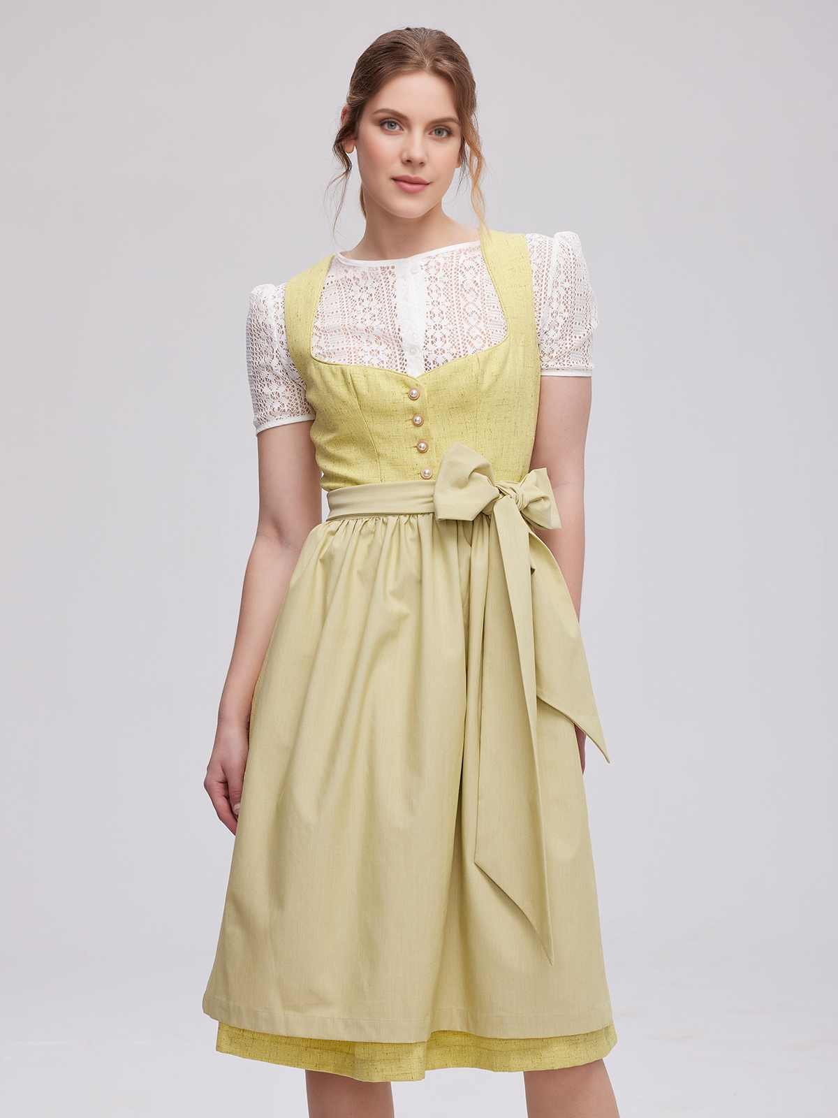 Modernes einfarbiges Dirndl in Gelb